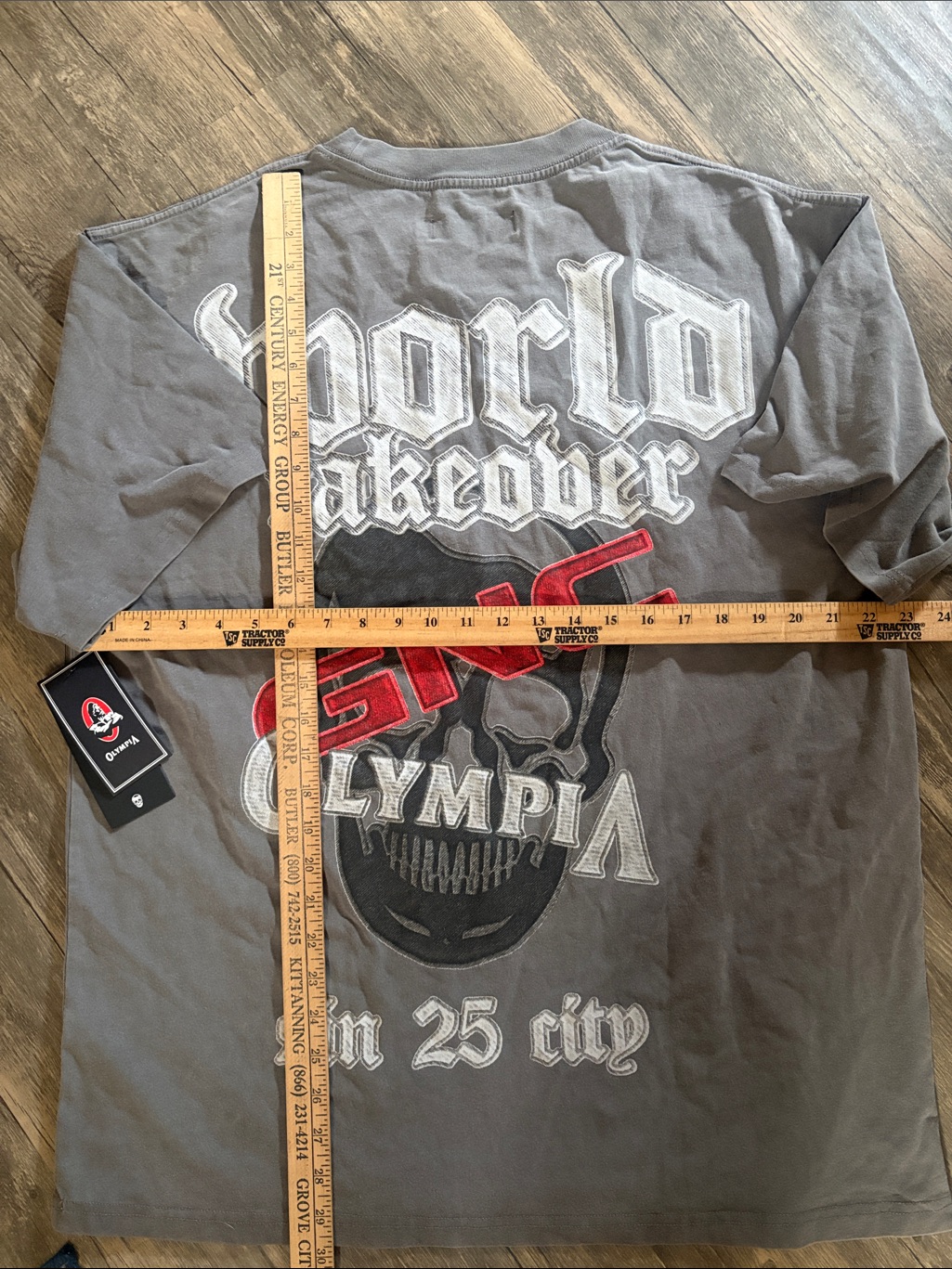 Gymreapers Nwt Olympia "World Takeover" Graphic Tee - Gray Xl Mens — image 2 of 5